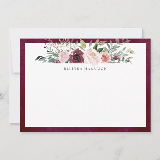 Rustic Charm Personalized Stationery Flat Card (Front)