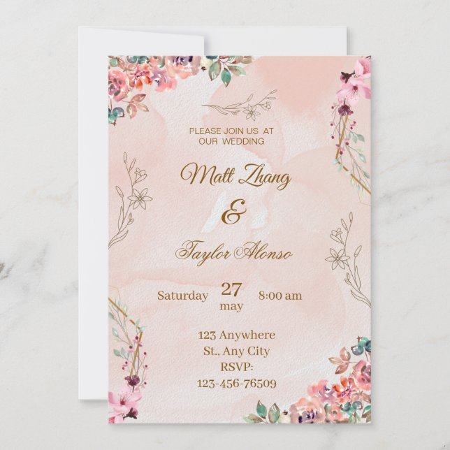 rustic charm wedding invitation (Front)