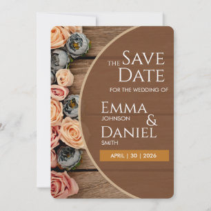 Rustic Charm Wedding Save the Date Card