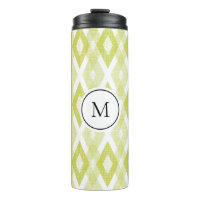 Rustic Chartreuse Ikat Pattern Monogram
