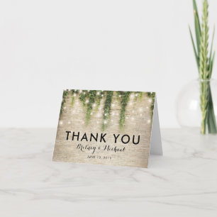 Rustic Chateau Stone Church Wedding Thank You Card