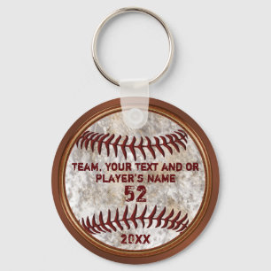 Rustic Cheap Baseball Gifts for Players or Coaches Key Ring