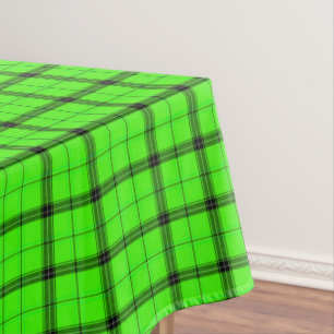 Rustic Check & Black Lines   Green Tartan Plaid Tablecloth