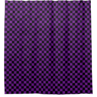 Rustic Checks, Purple and Black Shower Curtain