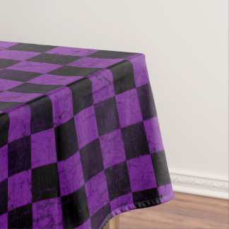 Rustic Checks, Purple and Black Tablecloth