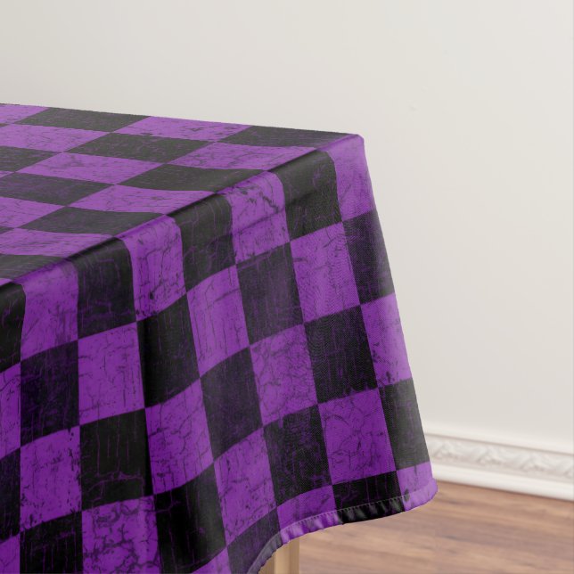 Rustic Checks, Purple and Black Tablecloth (In Situ)