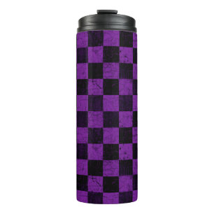 Rustic Checks, Purple and Black Thermal Tumbler