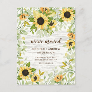 Rustic Cheerful Sunflowers Moving Announcement