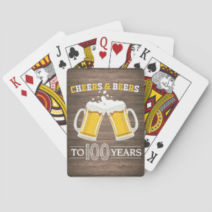 Rustic Cheers and Beers to 100 Years Playing Cards
