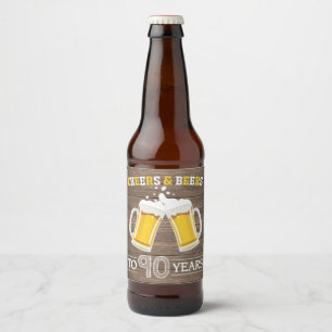 Rustic Cheers and Beers to 90 Years Beer Bottle Label