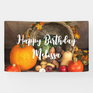 Rustic Chef's Table Bountiful Harvest Birthday Banner