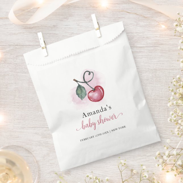 Rustic Cherry Berry Sweetheat Baby Shower  Favour Bags (Clipped)