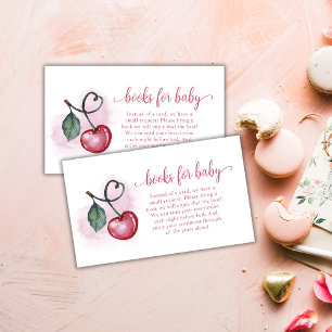 Rustic Cherry Berry Sweetheat Books Baby Shower Enclosure Card