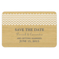 Rustic Chevron Save the Date Magnet, Ivory