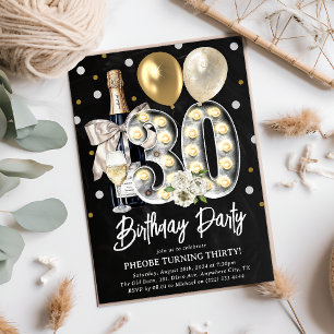 Rustic Chic 30th Birthday Invitation