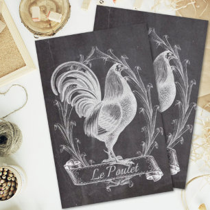 rustic chic blackboard french country rooster tissue paper