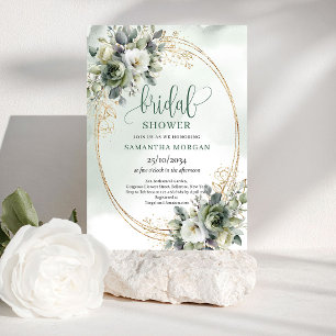 Rustic Chic Botanical Gold Bridal Shower Invitatio Invitation