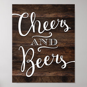 Rustic Chic CHEERS AND BEERS Sign Print