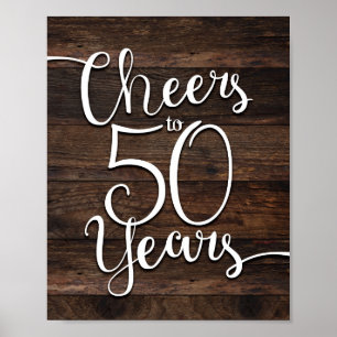 Rustic Chic CHEERS TO 50 YEARS Print