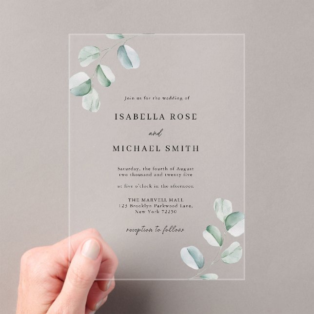 Rustic Chic Eucalyptus Wedding Invitation (Insitu (Handheld))