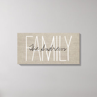 Rustic Chic Family Monogram Canvas Print