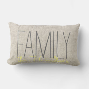 Rustic Chic Family Monogram IN BEIGE AND  YELLOW Lumbar Cushion
