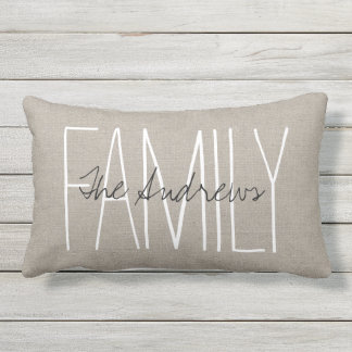 Rustic Chic Family Monogram Outdoor Cushion