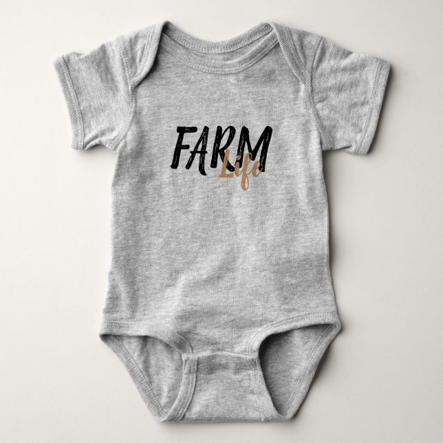 rustic chic FARM LIFE | Baby Bodysuit (Front)