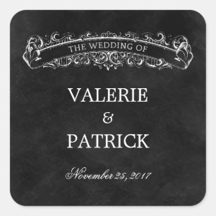 Rustic Chic Favour Sticker/Envelope Seal - Black