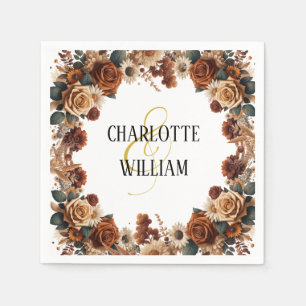 Rustic Chic Floral Wedding Napkin