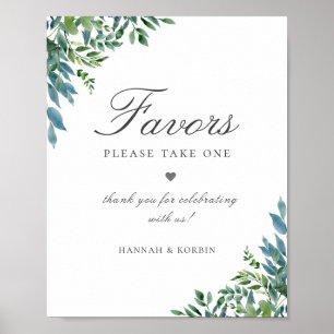 Rustic Chic Forest Foliage Wedding Favour Sign