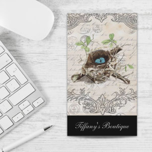 rustic chic french country botanical bird nest business card