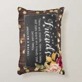 Rustic Chic 'Friends' Quote Personalised Decorative Cushion (Front(Vertical))