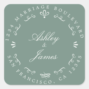 Rustic Chic Future Mr Mrs Wedding Return Address Square Sticker