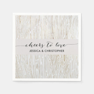 Rustic Chic Gold Wood Grain Party Napkins