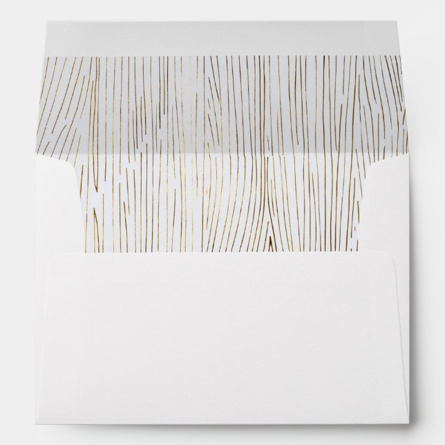 Rustic Chic Gold Wood Lined Wedding Envelope (Back (Bottom))