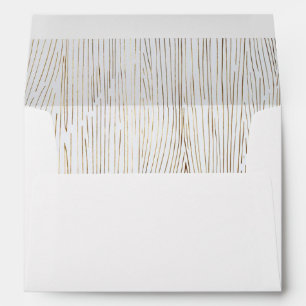 Rustic Chic Gold Wood Lined Wedding Envelope