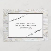 Rustic Chic Gold Wood Moving Announcement