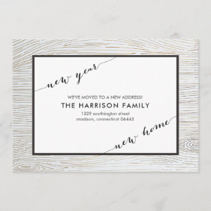 Rustic Chic Gold Wood Moving Announcement