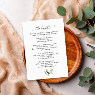 Rustic Chic Greenery Eucalyptus Wedding Details Enclosure Card