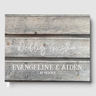Rustic Chic Grey Barnwood Wedding Guest Book