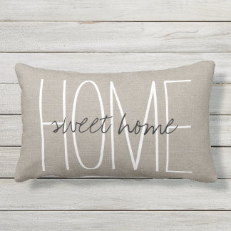 Rustic Chic Home Sweet Home Outdoor Cushion