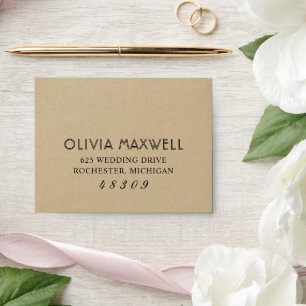 Rustic Chic Kraft and Black Wedding Envelope