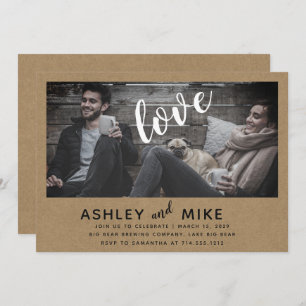 Rustic Chic Kraft Photo Engagement Party Invite