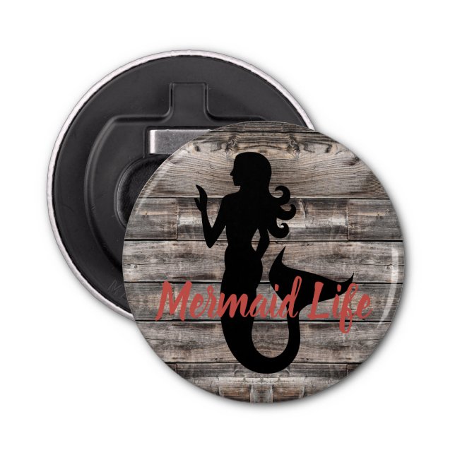 rustic chic MERMAID design style | Bottle Opener (Front)