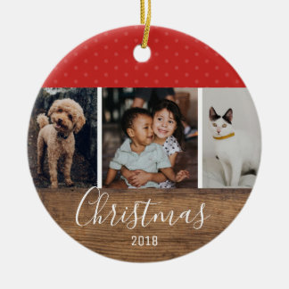 Rustic Chic Modern Multi Photo Ceramic Tree Decoration