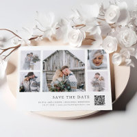 Rustic Chic | Multi Photo Grid QR Code Wedding