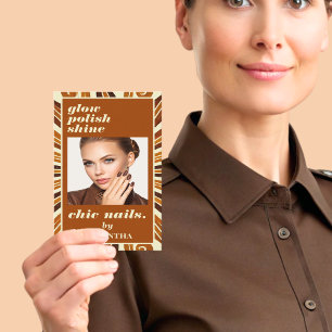 Rustic Chic Nail Beauty Salon Business Photo Card