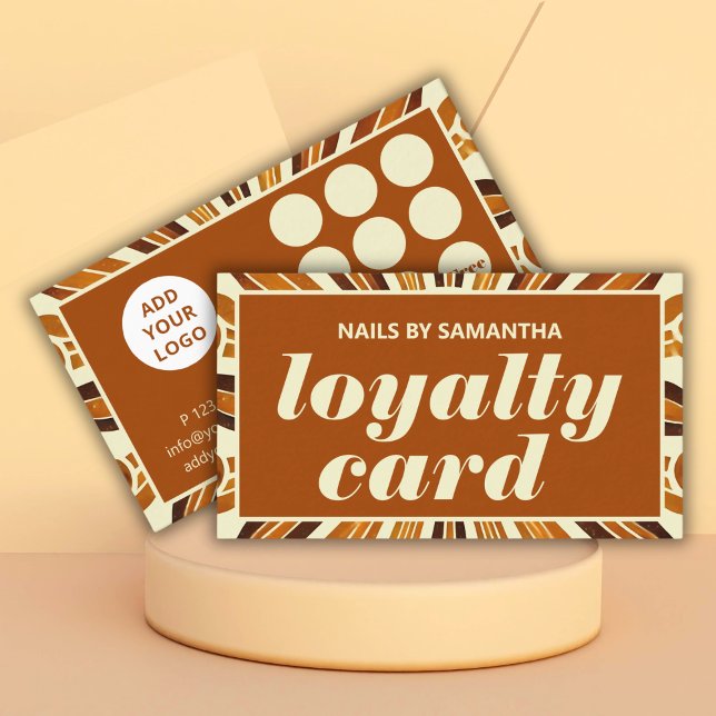 Rustic Chic Nail Salon Business Logo Brand Loyalty Card (Creator Uploaded)