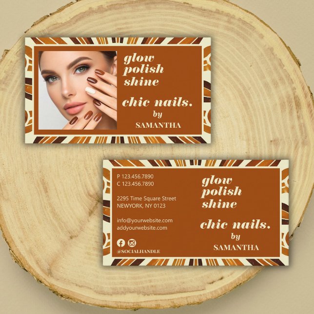 Rustic Chic Nail Salon Business Photo Card (Creator Uploaded)
